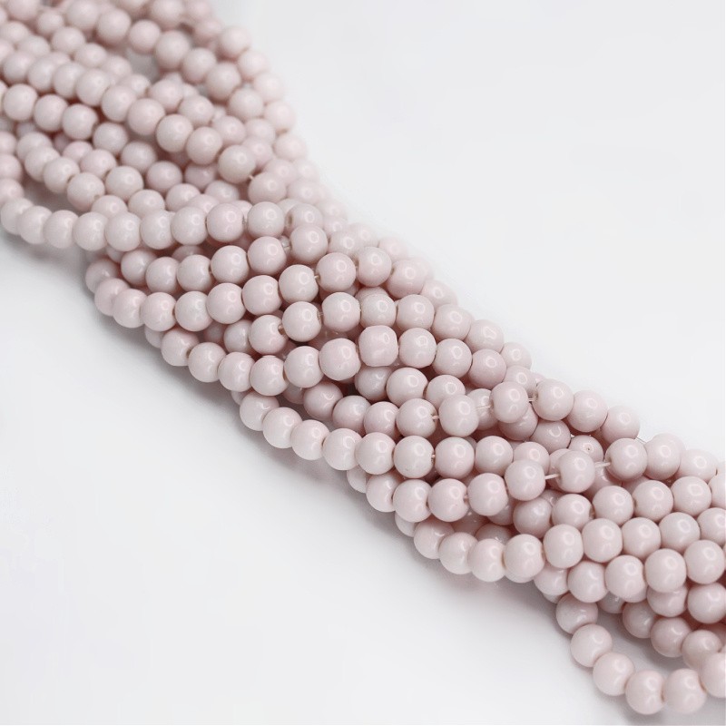 Milky beads/ glass balls 6mm/ faded pink/ 143pcs SZTP0685A