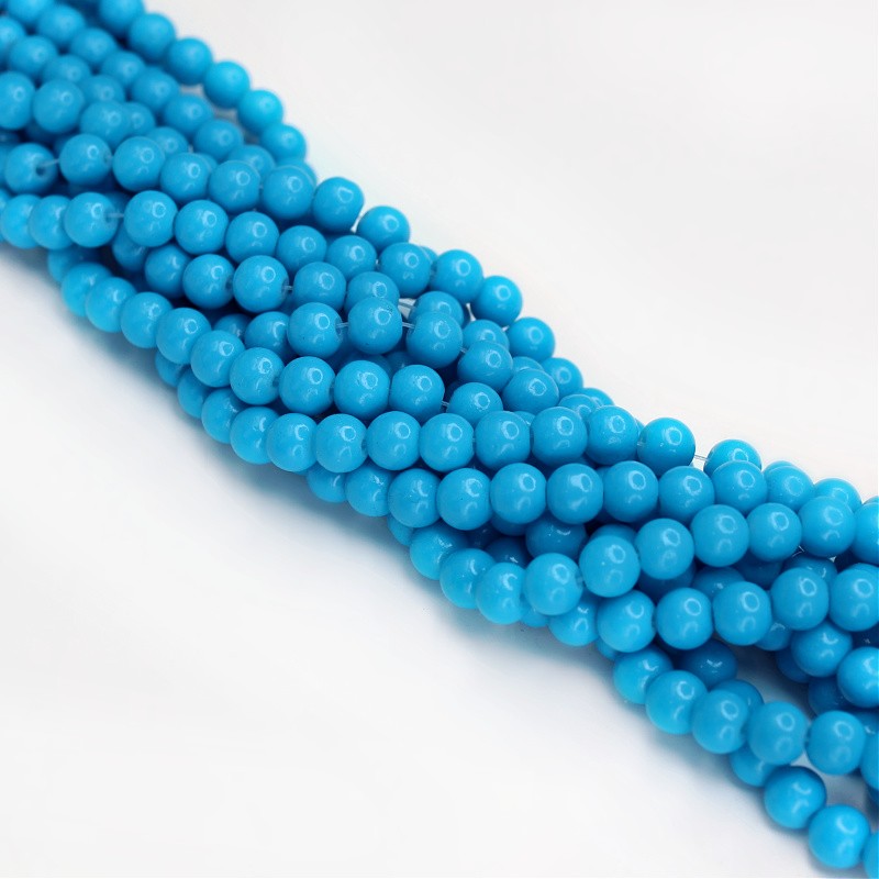 Milky beads/ glass balls 8mm/ blue/ 108 pcs SZTP0899
