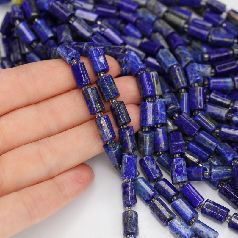 Lapis Lazuli irregular stones / faceted rollers 8x11mm 15 pcs / string KALAWA01