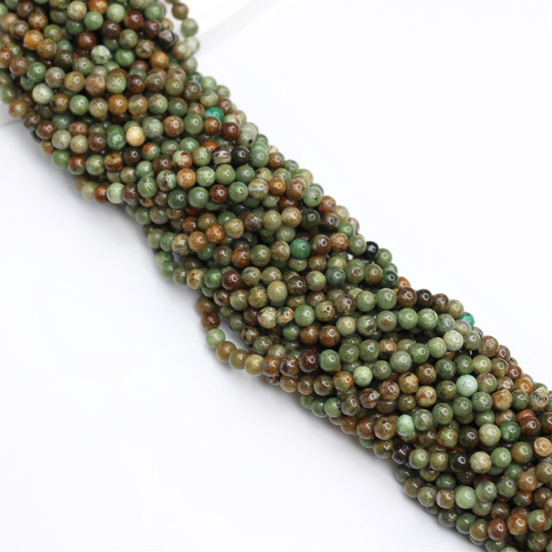Jadeit zielony/ koraliki kulki ok. 4mm/ 87szt/ sznur KAGJ04