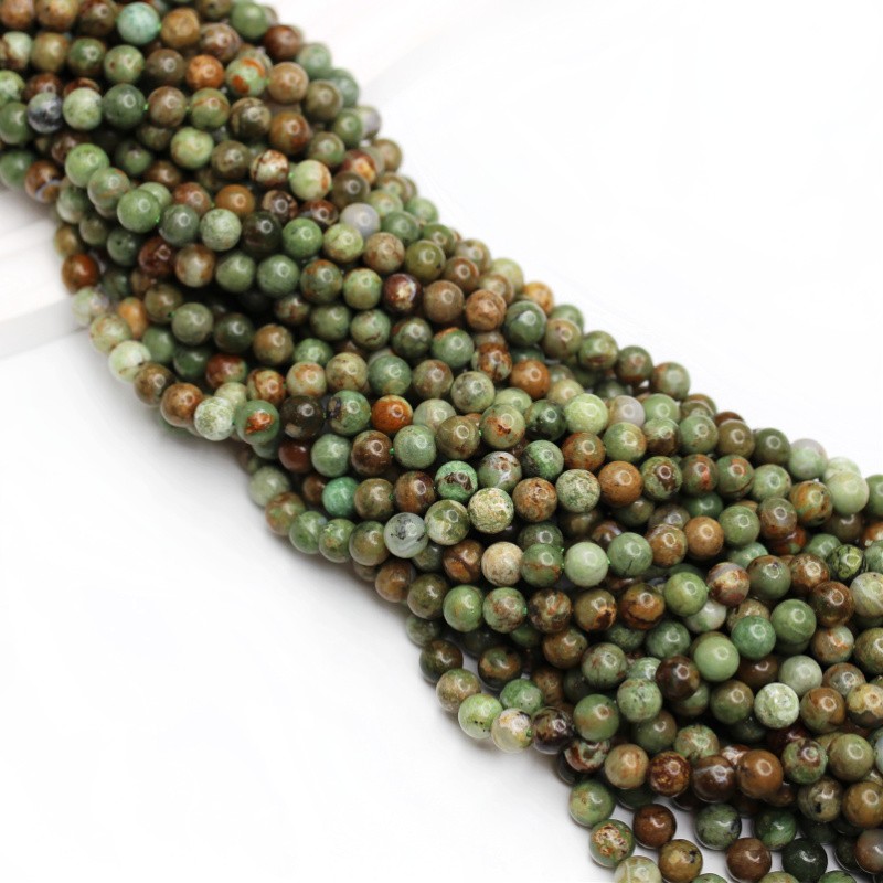 Green jade / ball beads approx. 6 mm / 61 pcs / string KAGJ06
