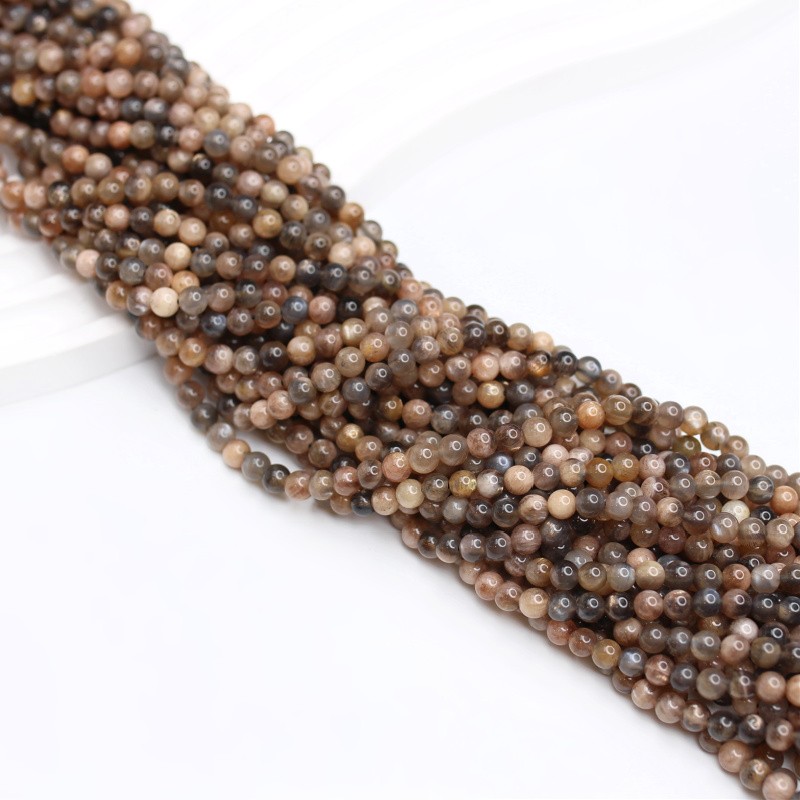 Black Sun Stone/ball beads approx. 4mm/86pcs/string KASSB04