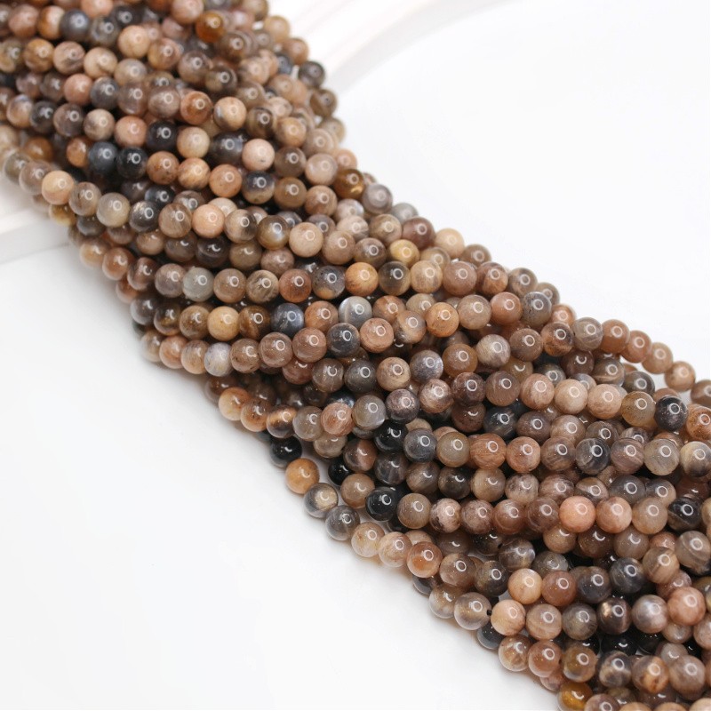 Black Sun Stone/ball beads approx. 6mm/62pcs/string KASSB06