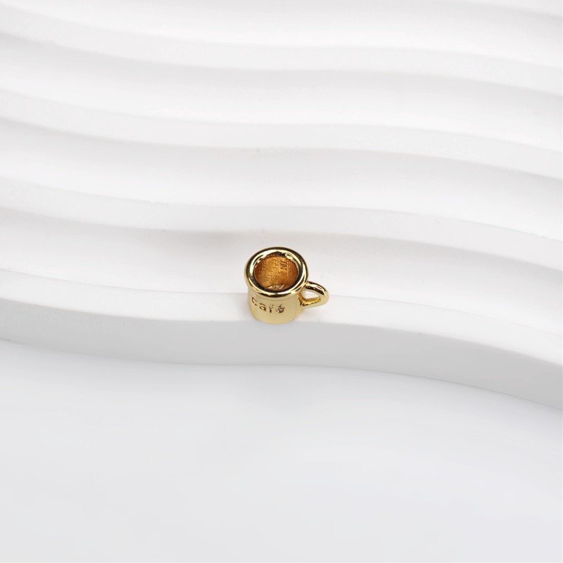 Café cup pendant/gold filled/6.5x9.6mm 1pcs AMG108