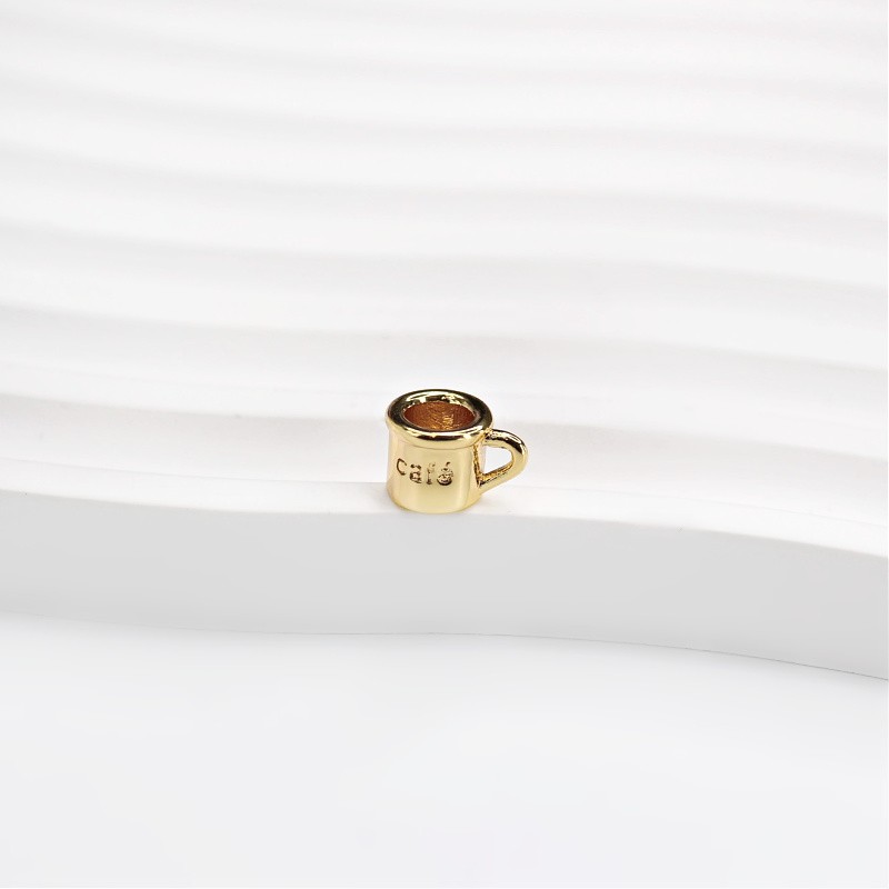Café cup pendant/gold filled/6.5x9.6mm 1pcs AMG108