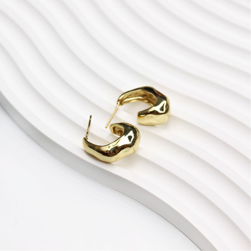 Massive/gold-plated stud earrings 23x10mm 1 pair AKGP021