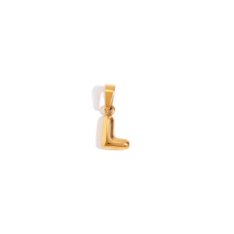 Gold pendant / blown letter "L" / surgical steel 10x6mm 1 pc ASS733L