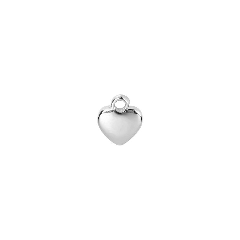 Small heart pendant / surgical steel / platinum 7mm 1 pc ASS735