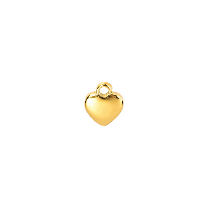 Small heart pendant / surgical steel / gold 7mm 1 pc ASS735KG