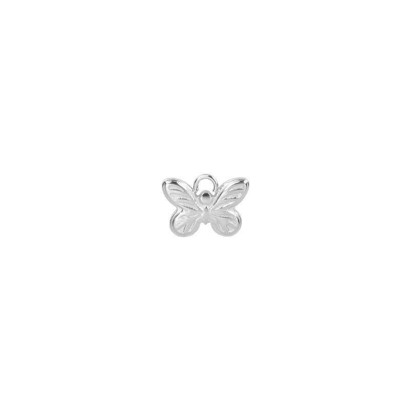 Butterfly pendant/ surgical steel/ platinum 12mm 1 pc ASS736