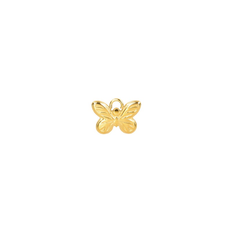 Butterfly pendant / surgical steel / gold 12mm 1 pc ASS736KG