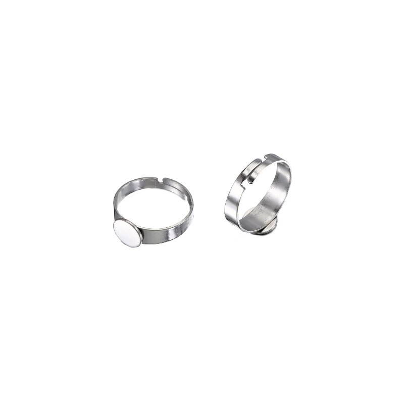 Ring base with plate 8mm/ surgical steel/ 1 pc PSCH01