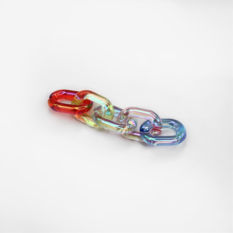 Acrylic beads/ chain links/ transparent AB/ 19x13.5mm 10pcs XYPLL002