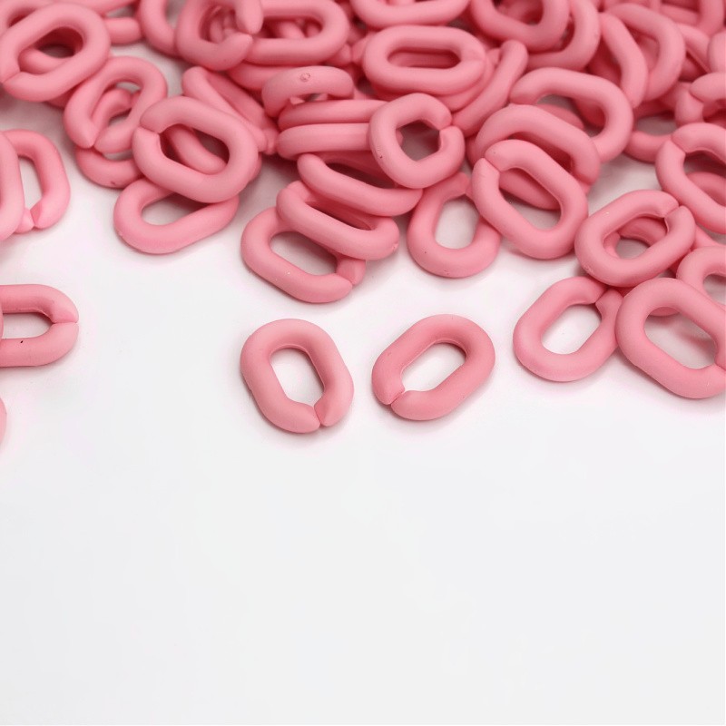 Matte acrylic beads/chain links/pink/19x13.5mm 10pcs XYPLL012