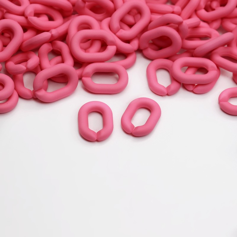 Matte acrylic beads/chain links/dark pink/19x13.5mm 10pcs XYPLL013