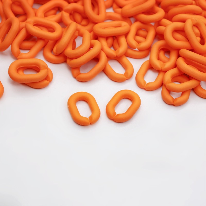 Matte acrylic beads/chain links/orange/19x13.5mm 10pcs XYPLL015