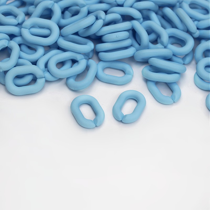 Matte acrylic beads/chain links/blue/19x13.5mm 10pcs XYPLL017