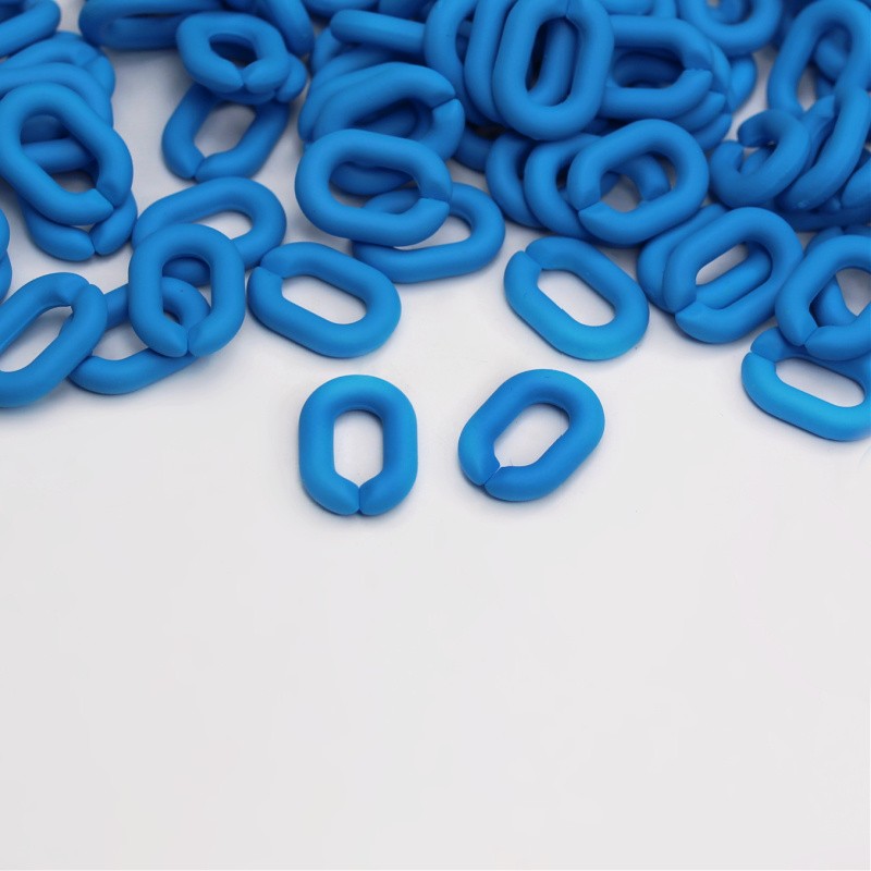 Matte acrylic beads/chain links/blue/19x13.5mm 10pcs XYPLL018