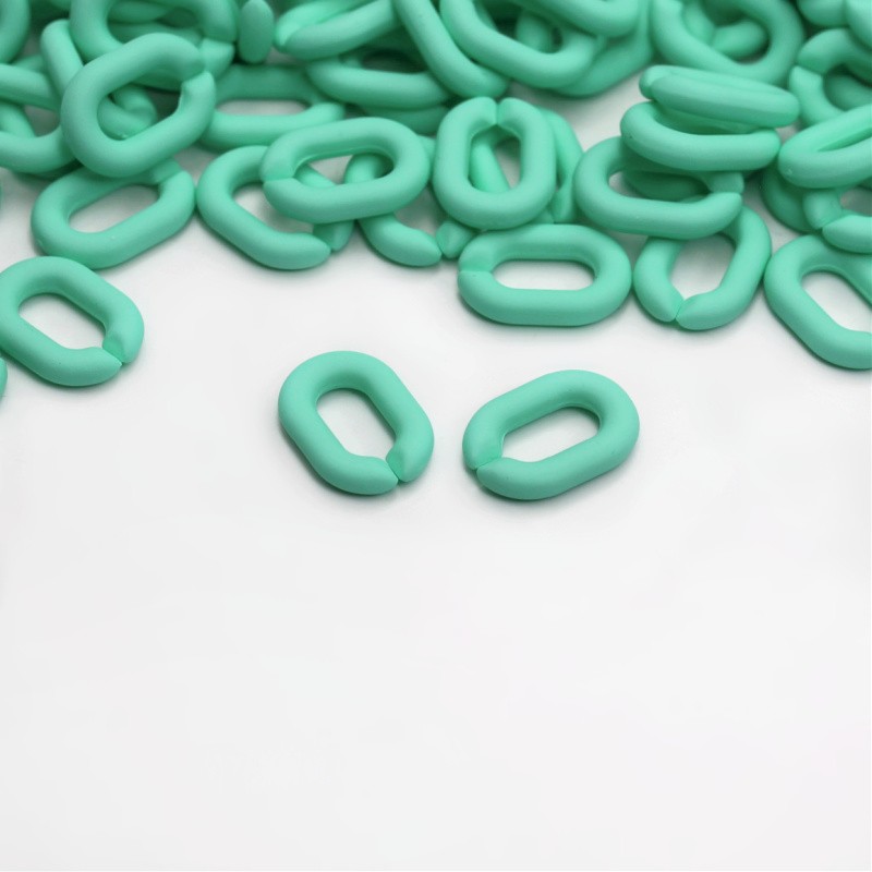 Matte acrylic beads/chain links/turquoise/19x13.5mm 10pcs XYPLL019