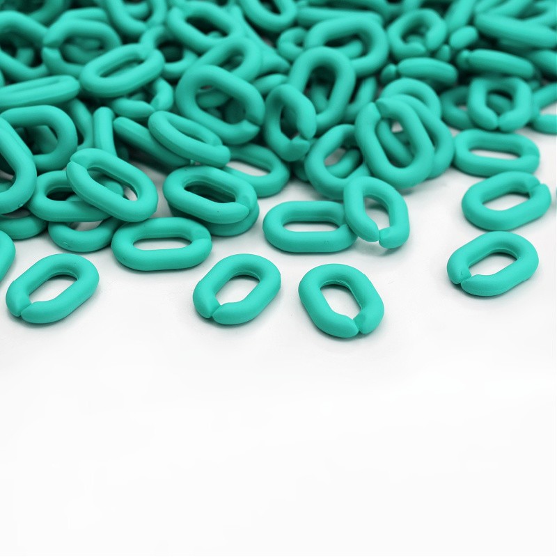 Matte acrylic beads/chain links/dark turquoise/19x13.5mm 10pcs XYPLL021