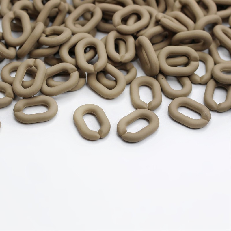 Matte acrylic beads/chain links/warm gray/19x13.5mm 10pcs XYPLL023
