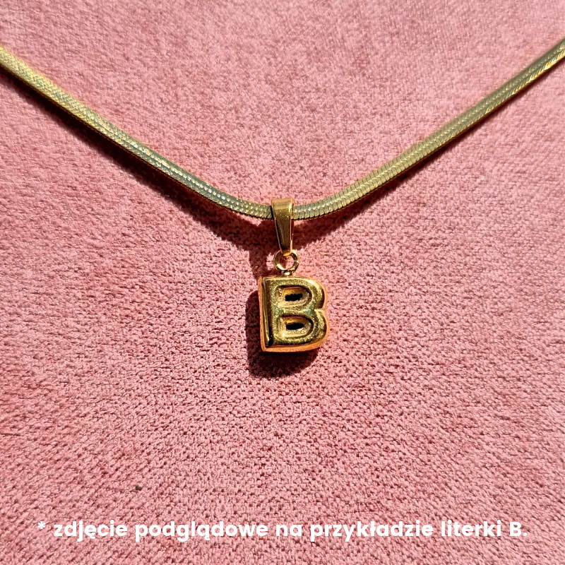 Gold pendant / blown letter "E" / surgical steel 10x5.6mm 1 pc ASS733E