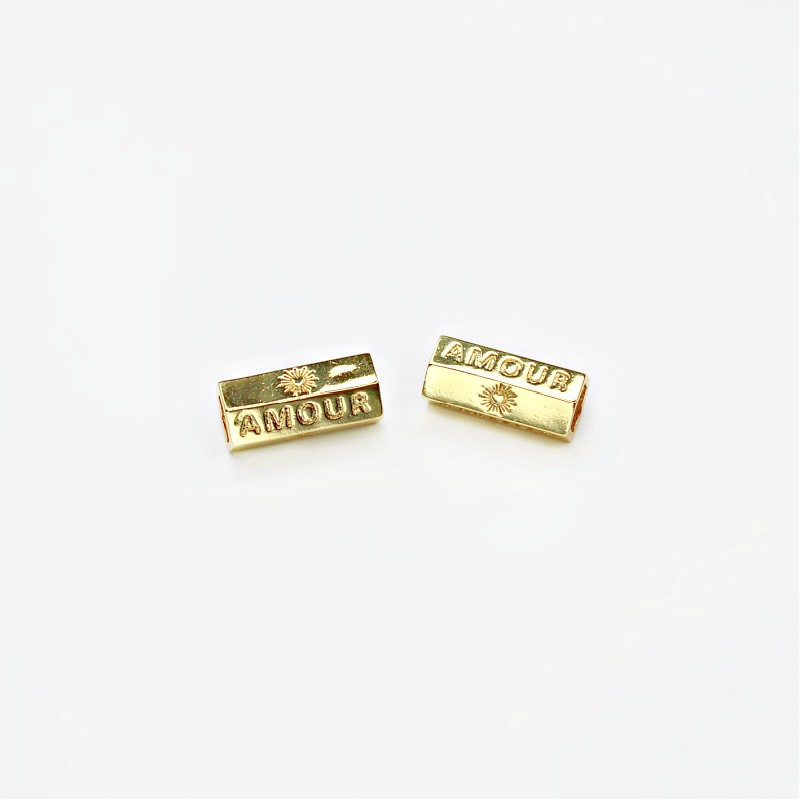 Longitudinal spacer/ AMOUR/ gold-plated 21x9mm 1 pc. AKGP054