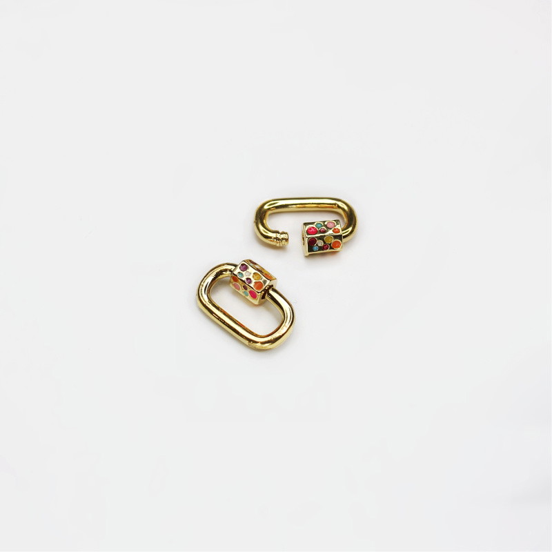Clasp with colored enamel 22x15mm/ gold-plated 1 pc AKGP117
