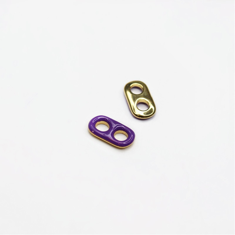 Enameled/purple/gold-plated connector 18x9.5mm 1pcs AKGP123A