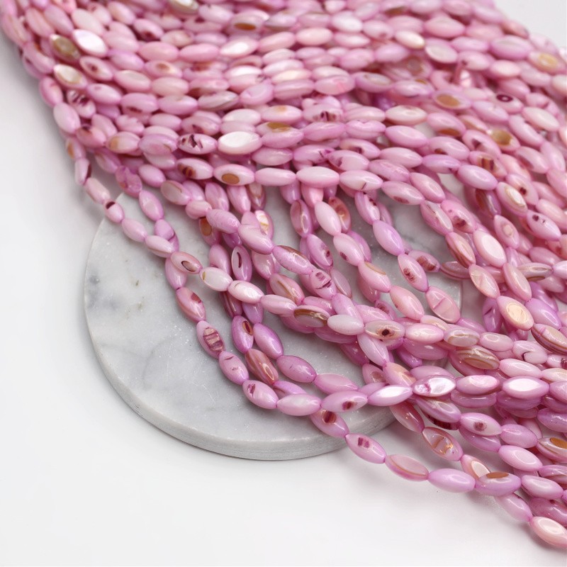 Shell beads/lilac olives approx. 5x10mm/string 37cm MU139N