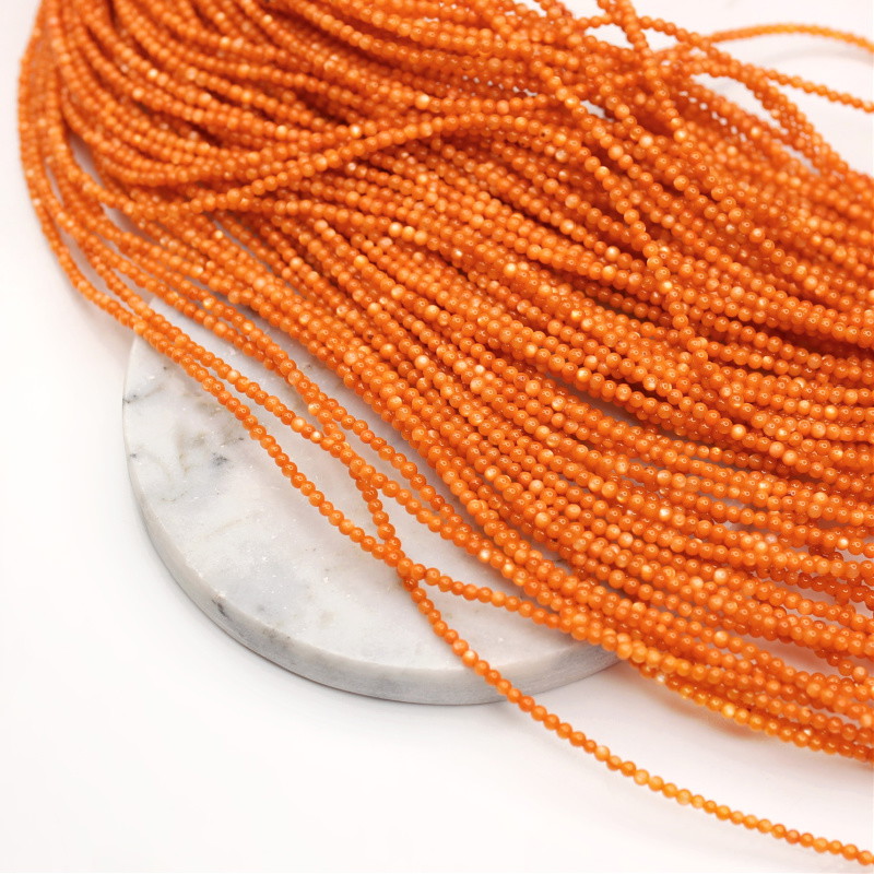 Mother of pearl beads/ amber balls approx. 2mm/ 38cm/rope MUKU0216