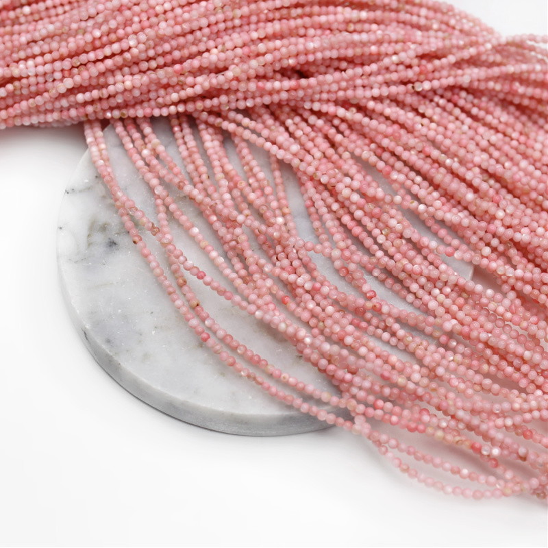 Mother of pearl beads/baby pink/balls approx. 2mm/38cm/rope MUKU0219