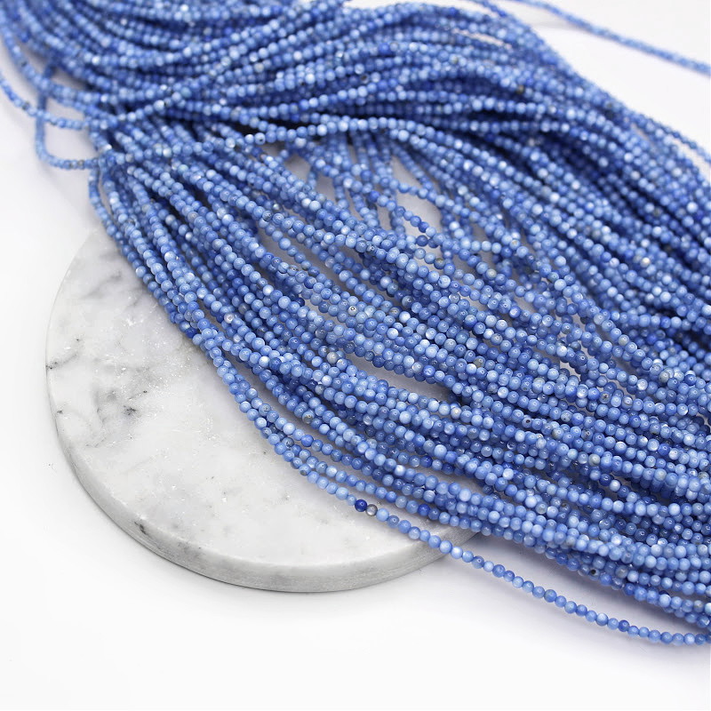 Mother of pearl beads / blue / balls approx. 2 mm / 38 cm / string MUKU0224