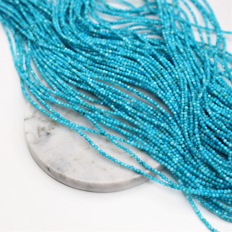 Mother of pearl beads / deep blue / balls approx. 2 mm / 38 cm / string MUKU0225