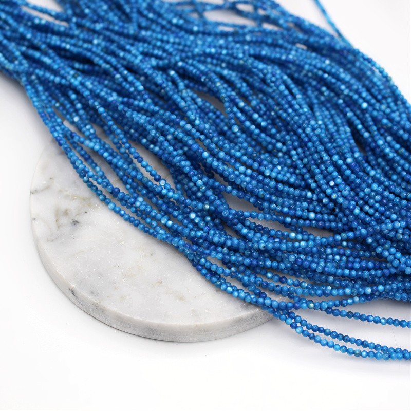 Mother of pearl beads/royal blue/balls approx. 2mm/38cm/rope MUKU0226