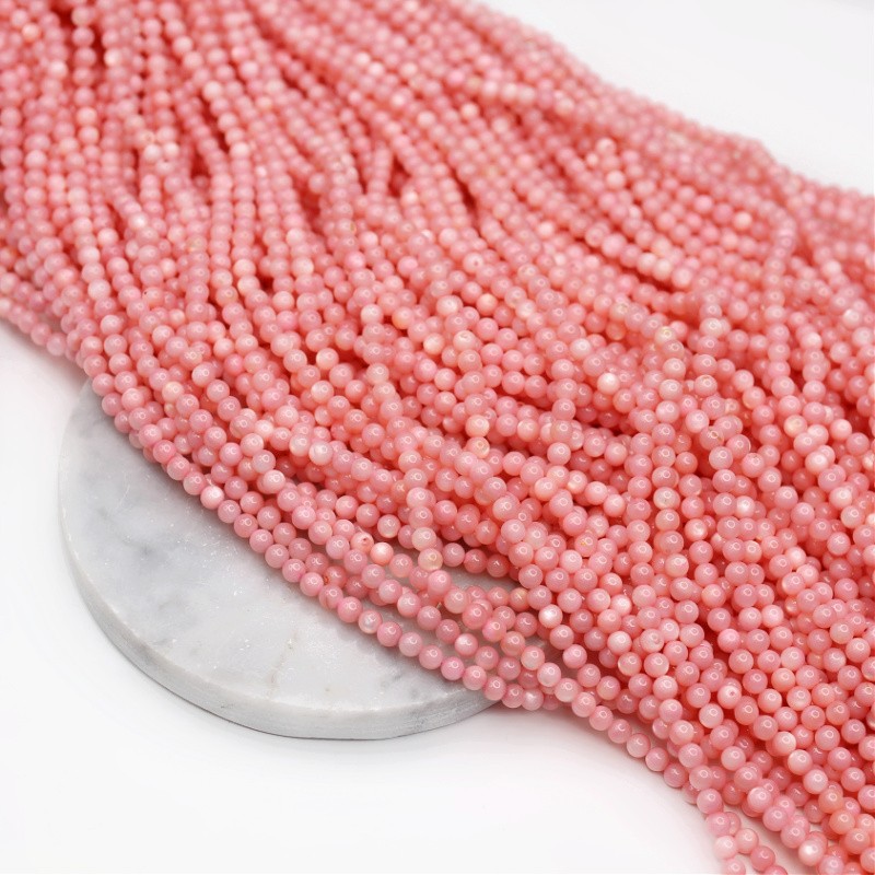 Mother of pearl beads/salmon/balls 4mm/38cm MUKU0410