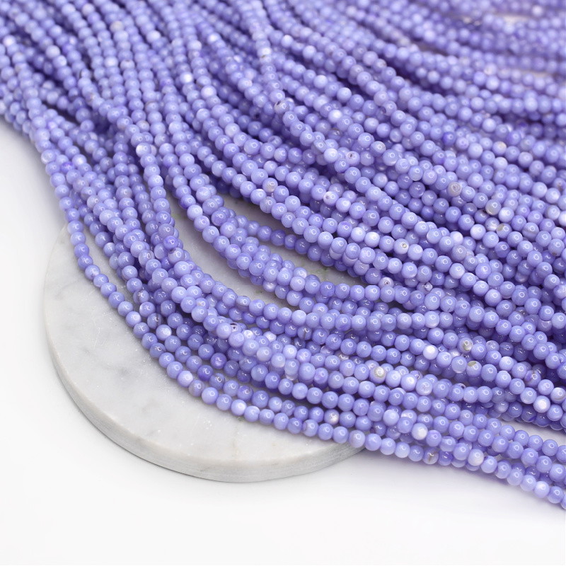 Mother of pearl beads/ light lavender/balls 4mm/38cm MUKU0413