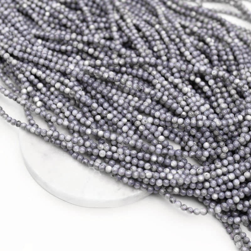 Mother of pearl beads/ gray/ balls 4mm/ 38cm MUKU0422
