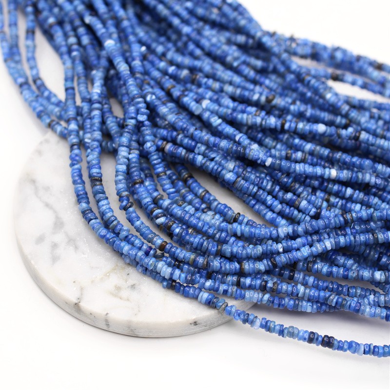 Mother of pearl beads/navy blue/irregular discs approx. 4mm/38cm MU232F
