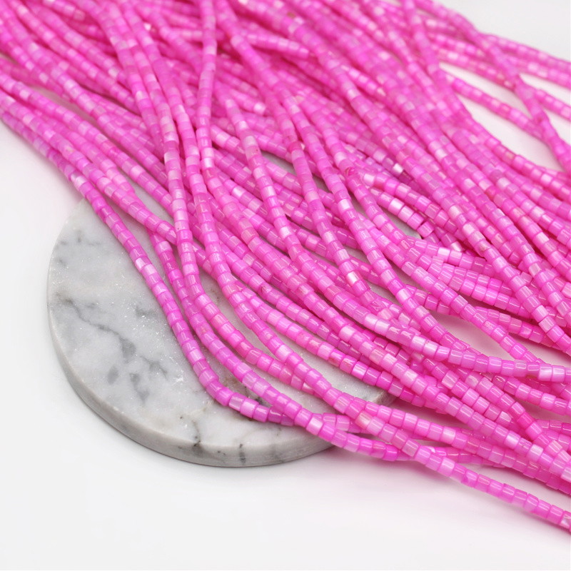 Mother of pearl beads/ pink shafts approx. 4x3mm/ 39cm MU233D