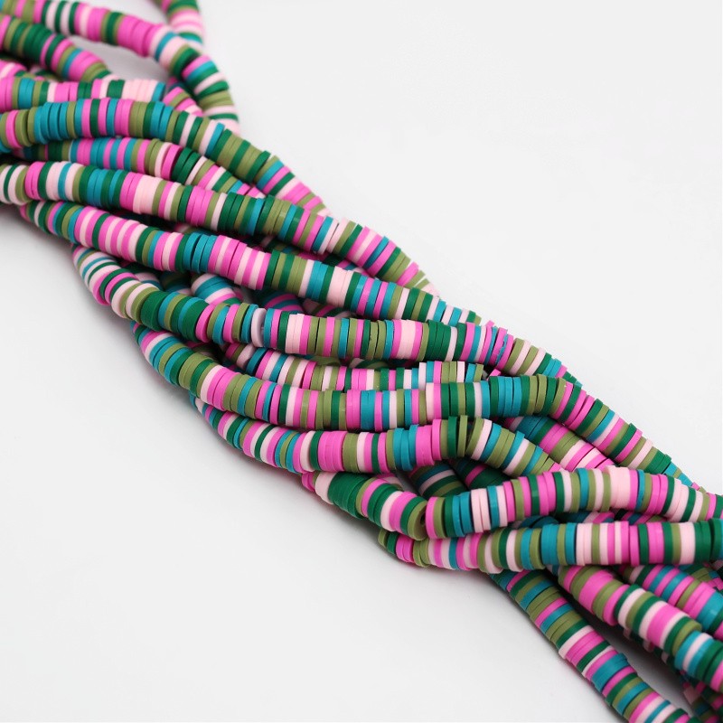 Katsuki beads/ Stripes/ Recherche Archipelago/ 6mm discs/ 40cm string/ MOKA06274