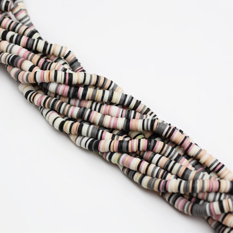 Katsuki beads/ Stripes/ Reykjavik/ 6mm discs/ 40cm string/ MOKA06273