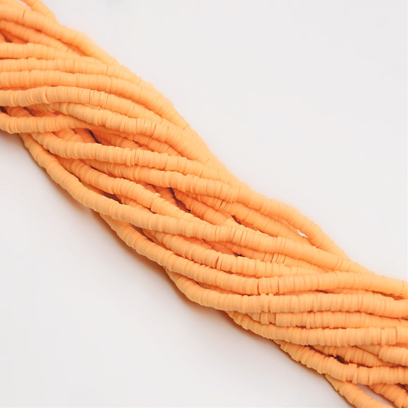 Koraliki Katsuki/ pomarańczowy pastelowy/ krążki 4mm/ sznur 40cm/ MOKA04010A