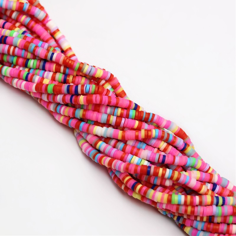 Katsuki beads/ Stripes/ Burano/ discs 4mm/ string 40cm/ MOKA04214