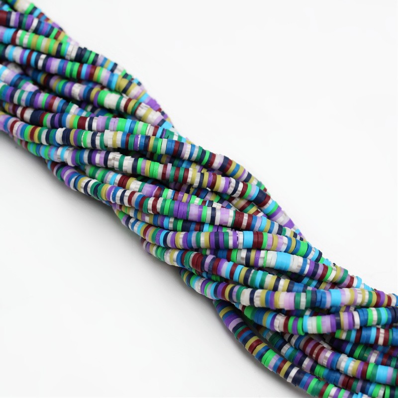 Katsuki beads/ Stripes/ Fiji/ discs 4mm/ string 40cm/ MOKA04216