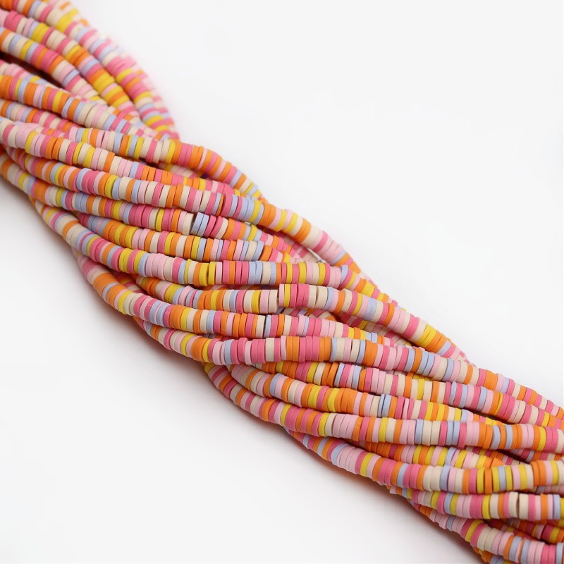Katsuki beads/ Stripes/ Marrakesh/ discs 4 mm/ string 40 cm/ MOKA04220
