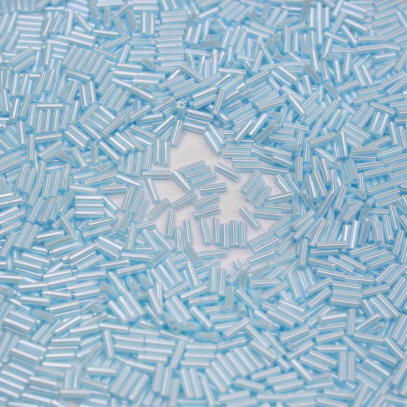 Toho beads/ bugle #2 (6mm) Opaque-Lustered Pale Blue 10g/ TOTB02-124