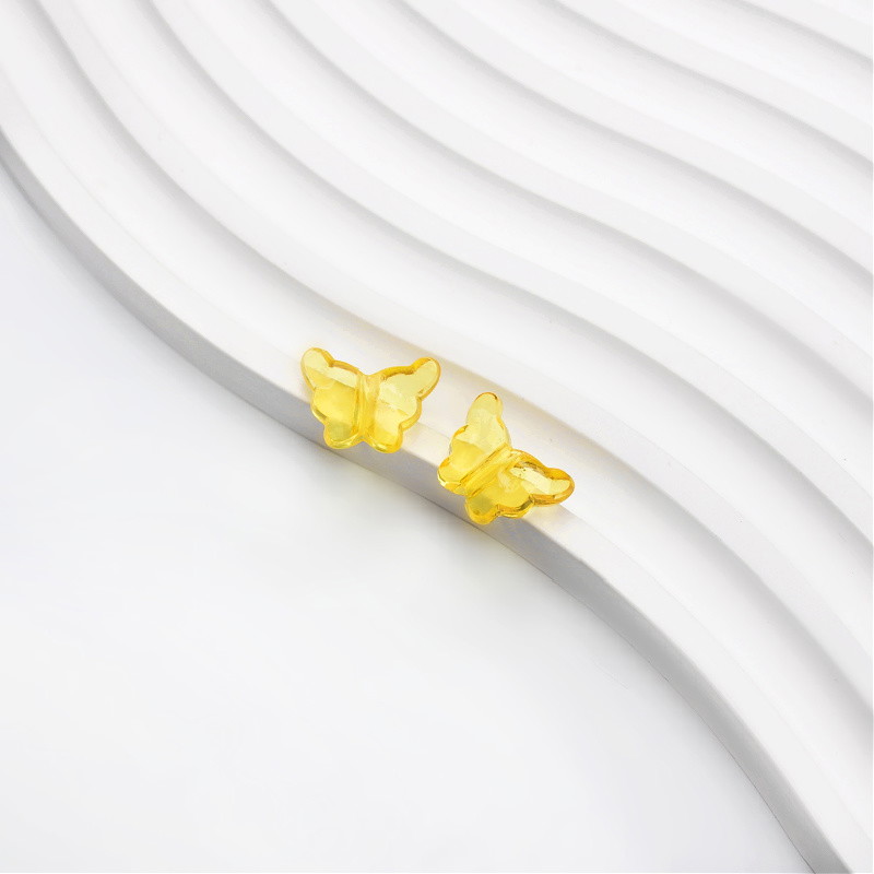 Koraliki akrylowe motylki/ żółty transparentny/ 11x15mm 2szt. XYPLKSZ167