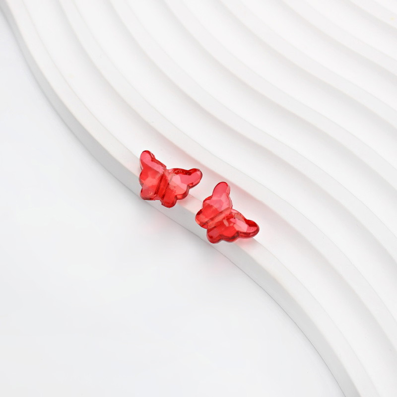 Acrylic butterfly beads/ red transparent/ 11x15mm 2 pcs. XYPLKSZ169