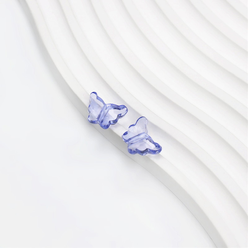 Acrylic butterfly beads / navy blue transparent / 11x15mm 2 pcs. XYPLKSZ171